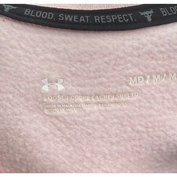 Under Armour Womens Crop Sweatshirt Top Size Medium Pink Drawstring Waist - Picture 7 of 8